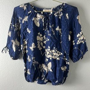 Yumi Kim Butterfly Polka Dot Silk Blouse